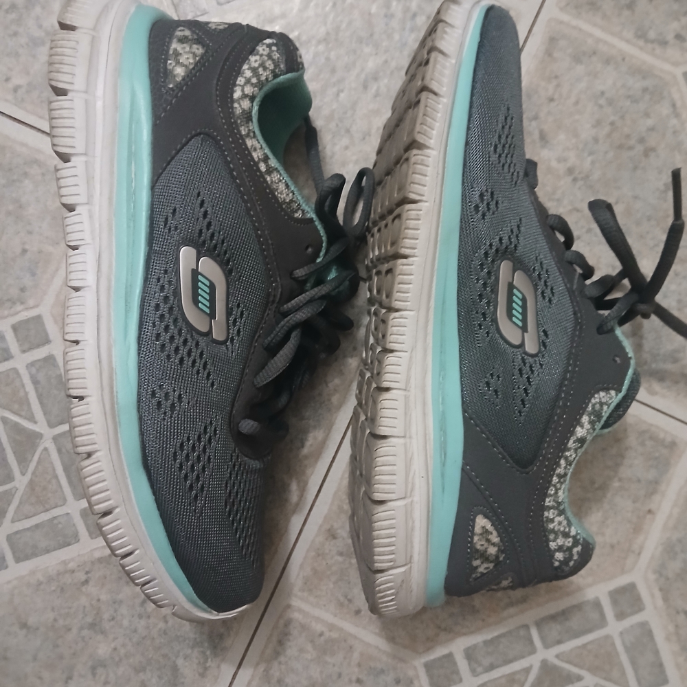 Skechers Gray and Teal Athletic Shoes